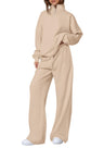 Zevrila Springautumn Half-zip Sweatshirt And Straight-leg Pants Sportswear Travel Set