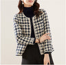 Zevrila Houndstooth Small Fragrance Jacket Women Clothing